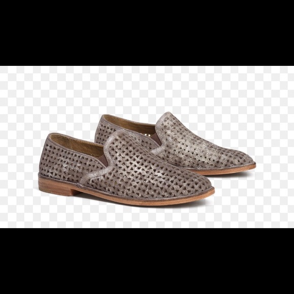 Trask Ali perf pewter metallic suede shoes - Picture 1 of 8